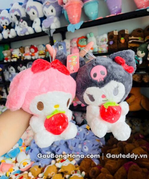 Thỏ Melody và Kuromi Ôm Dâu Mini