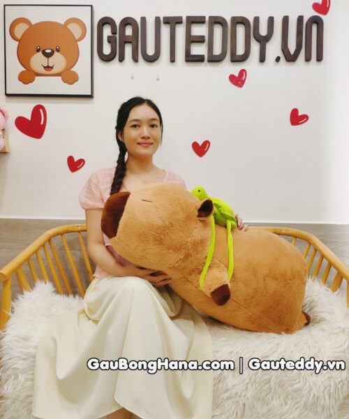 Chuột Bông Capybara Nằm Đeo Balo
