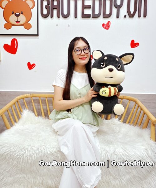 Chó Bông Đen Ôm Ong